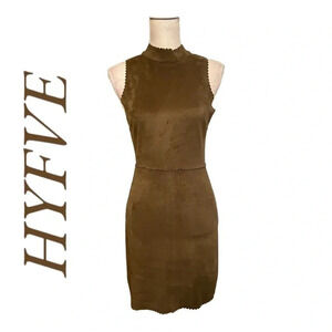 HYFVE Faux suede dress, Olive Green size Small‎